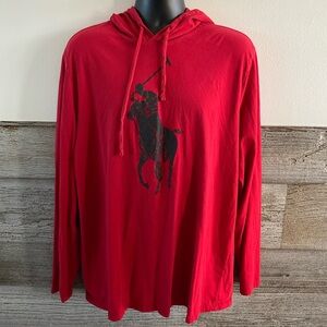 Ralph Lauren Polo Red Big Pony hooded shirt size XL (C1)